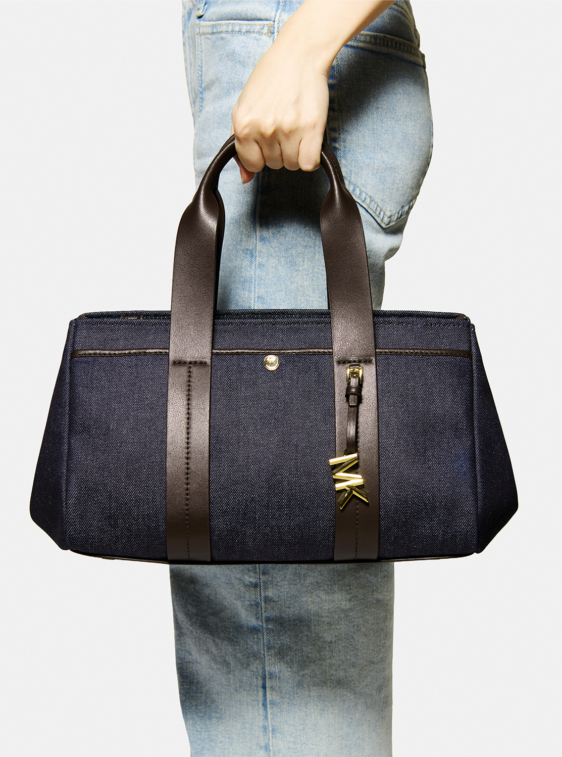 マイケルコース フレイドデニム サッチェル スモール バッグ MICHAEL KORS｜CYNTHIA フレイドデニム サッチェル スモール
