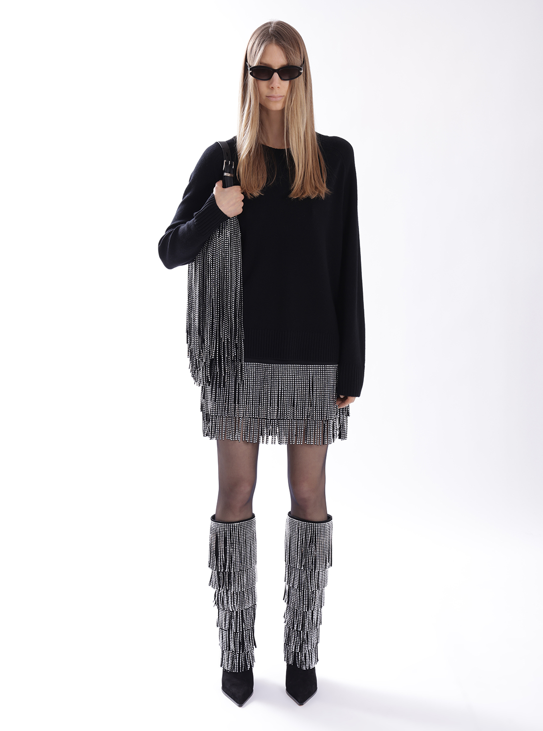 NOLITA(ノリータ) スタッズ フリンジ スエード ホーボー ショルダー スモール | ショルダーバッグ