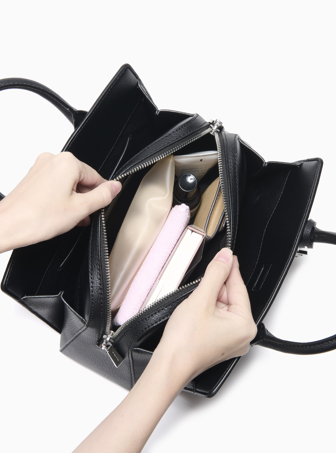 LAILA(レイラ) カラーブロック ぺブルレザー サッチェル スモール | ハンドバッグ・サッチェルバッグ