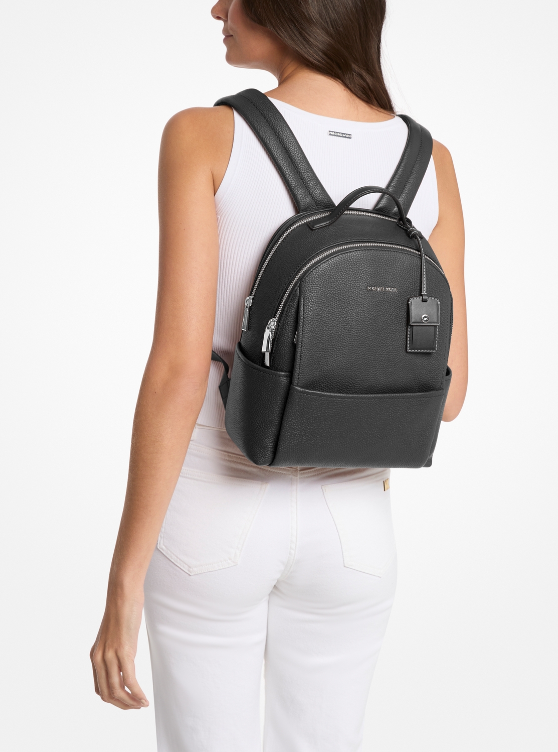 【極美品】マイケルコース リュック ペブルドレザー 牛革 黒 ブラック シボ革 BEX(ベックス) ペブルレザー バックパック ミディアム | バック