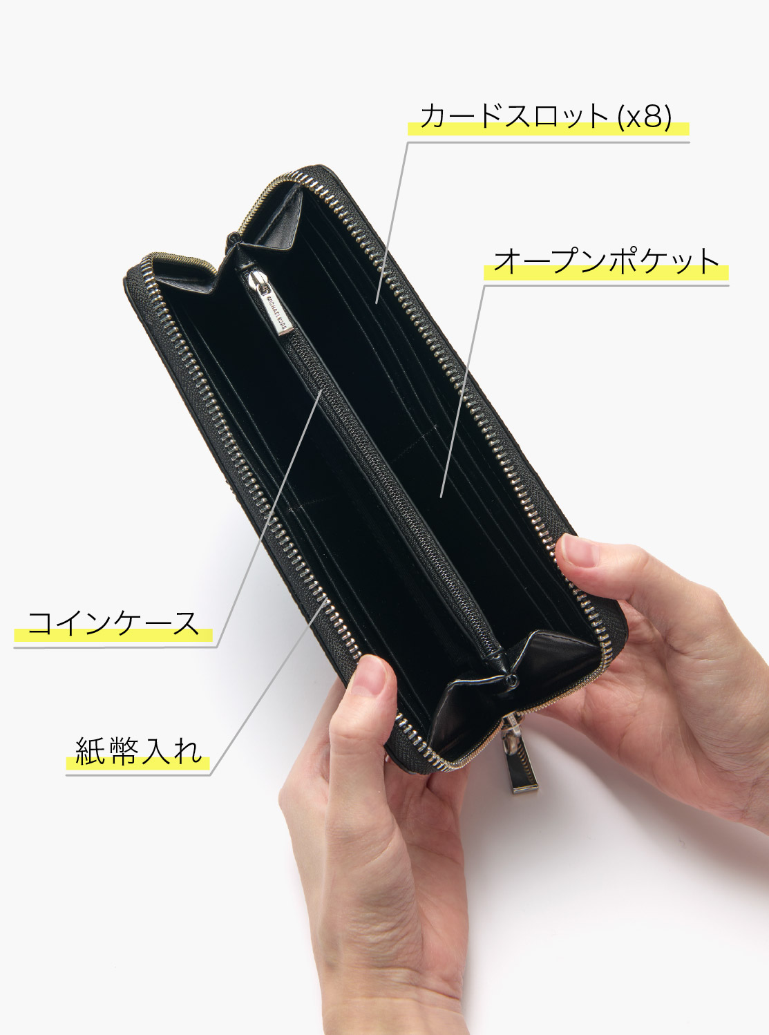 も*た様 新品！マイケルコース シグニチャー ラウンドファスナー 小銭入付 新品！マイケルコース シグニチャー ラウンドファスナー 小銭入付