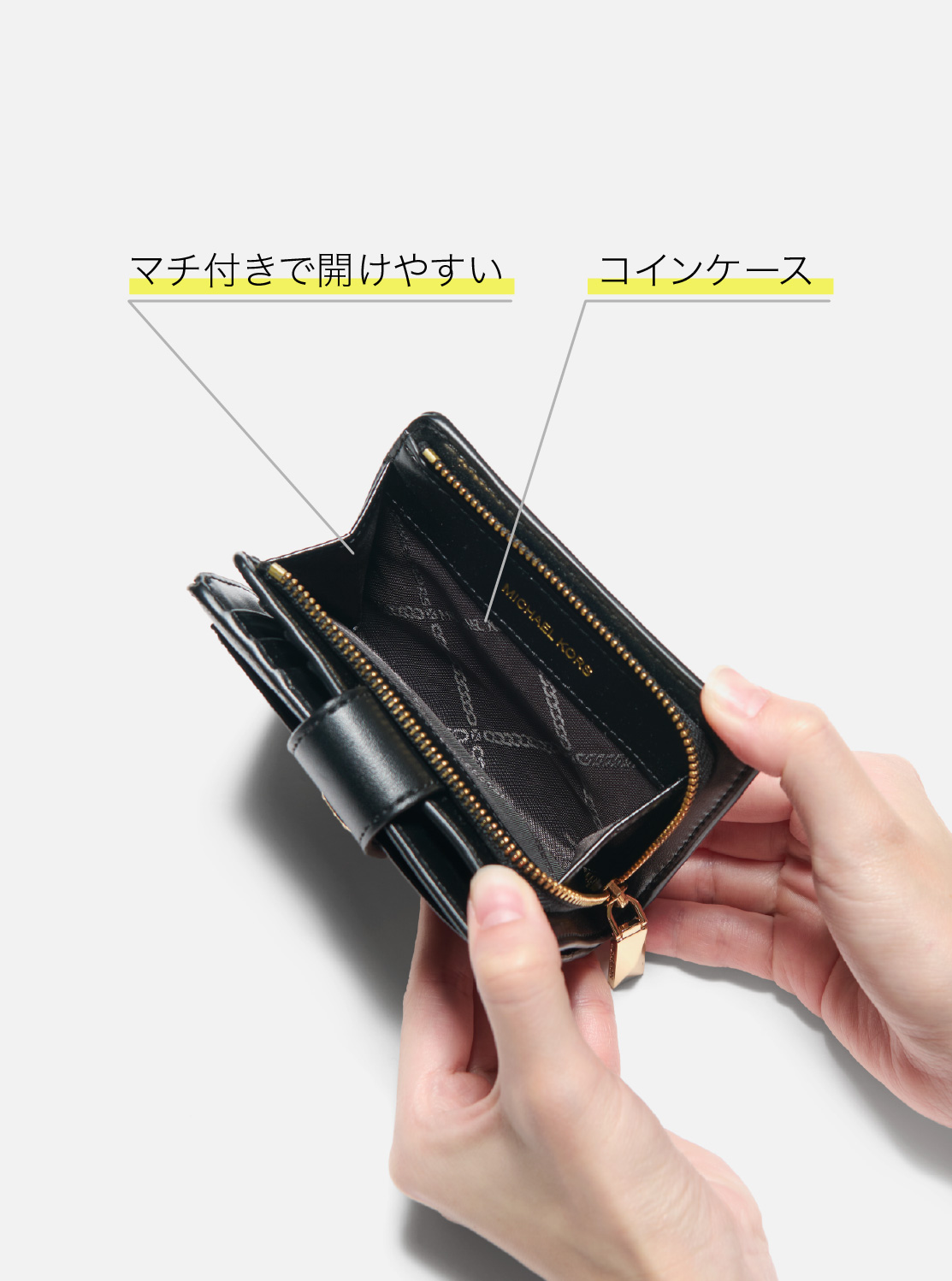 人気☆Michael Kors CHARM タブ コンパクト ポケットウォレット MK CHARM(MK チャーム) タブ コンパクト ポケット ウォレット