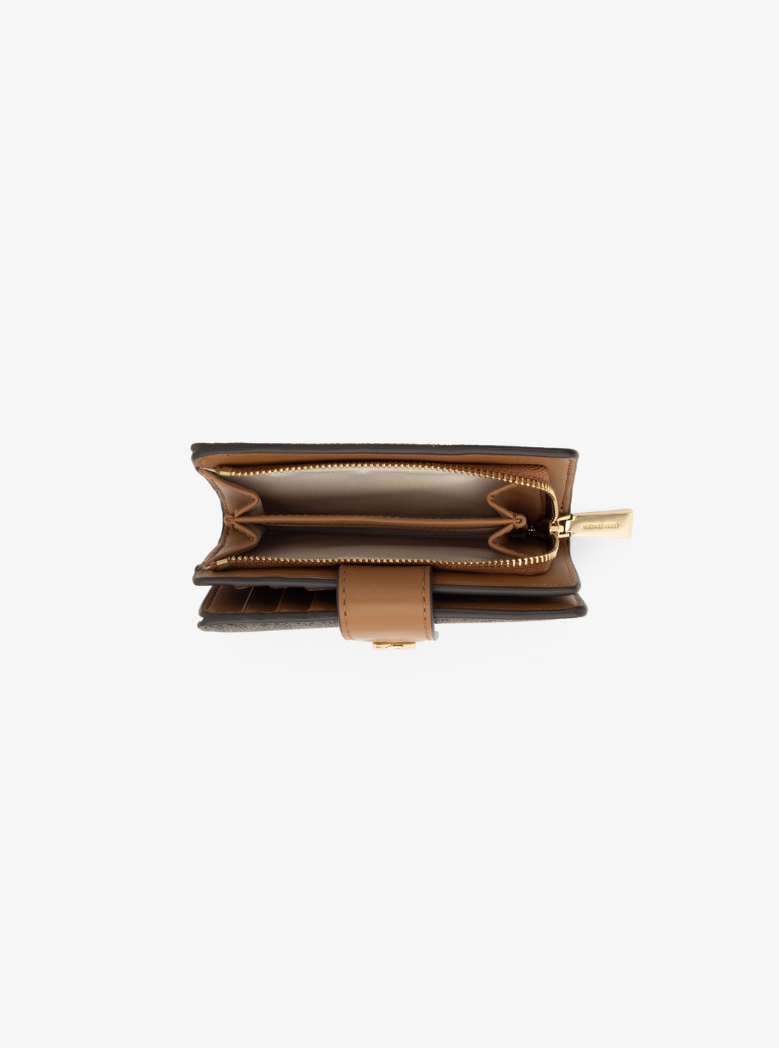 MK POP CHARM(MK ポップチャーム) タブ ジップアラウンド ウォレット ミディアム - MKシグネチャー | 二つ折り財布・ミニ財布