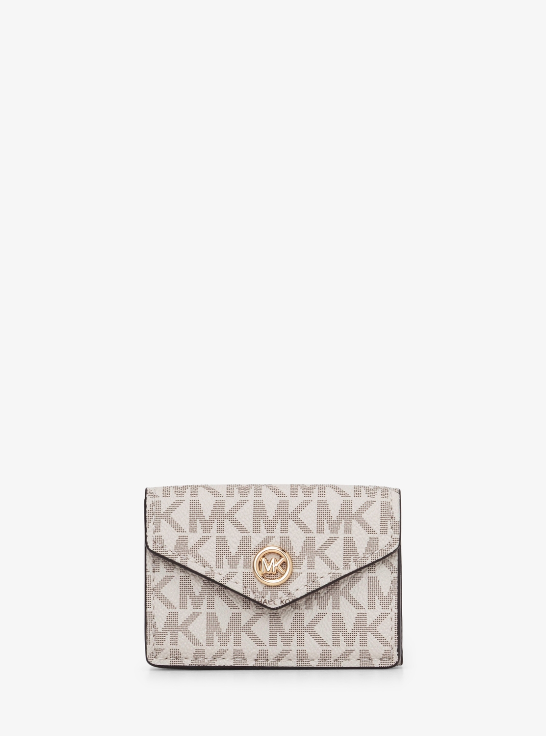 MK POP CHARM(MK ポップチャーム) トライフォールド フラップ ウォレット スモール - MKシグネチャー | 二つ折り財布・ミニ財布