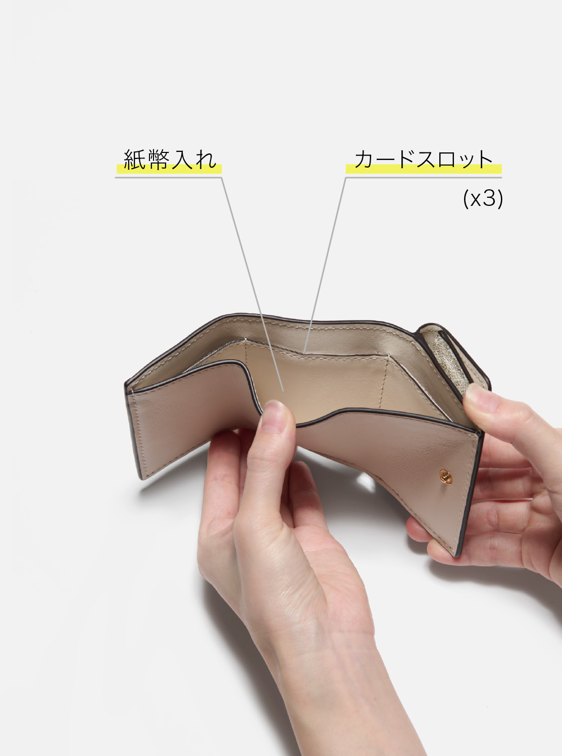 MK FACET トライフォールド フラップ ウォレット スモール - MKシグネチャー