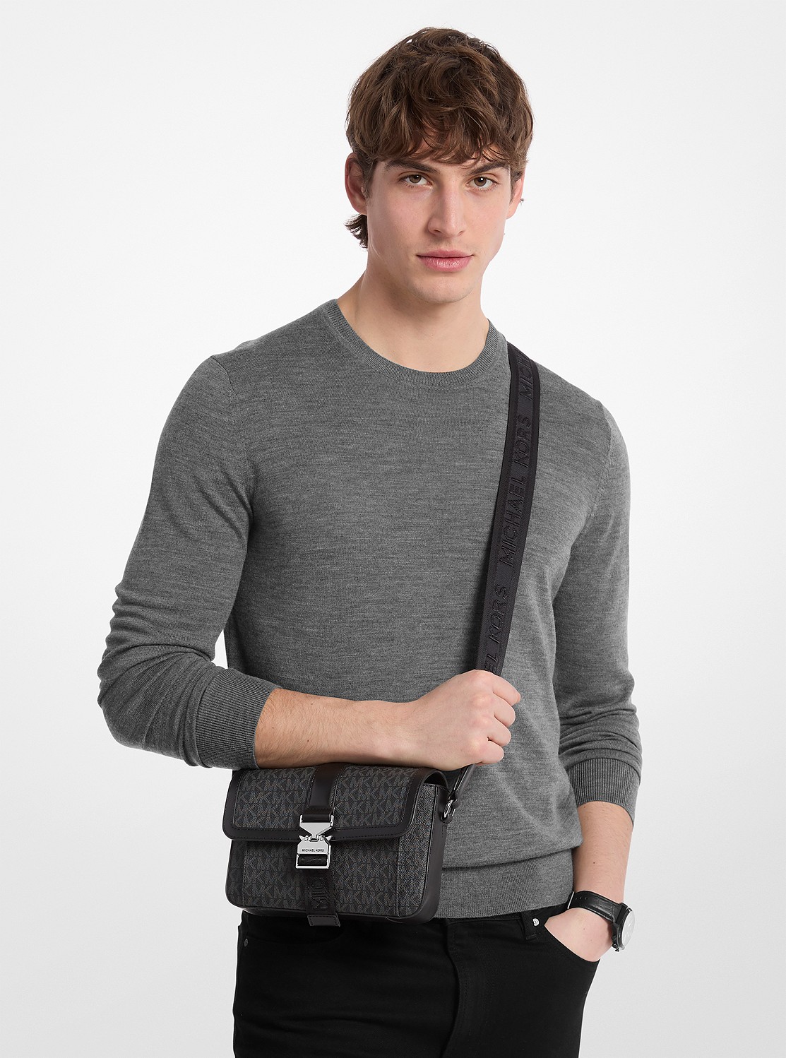 HUDSON クロスボディ - MKシグネチャー | メッセンジャー・ショルダーバッグ