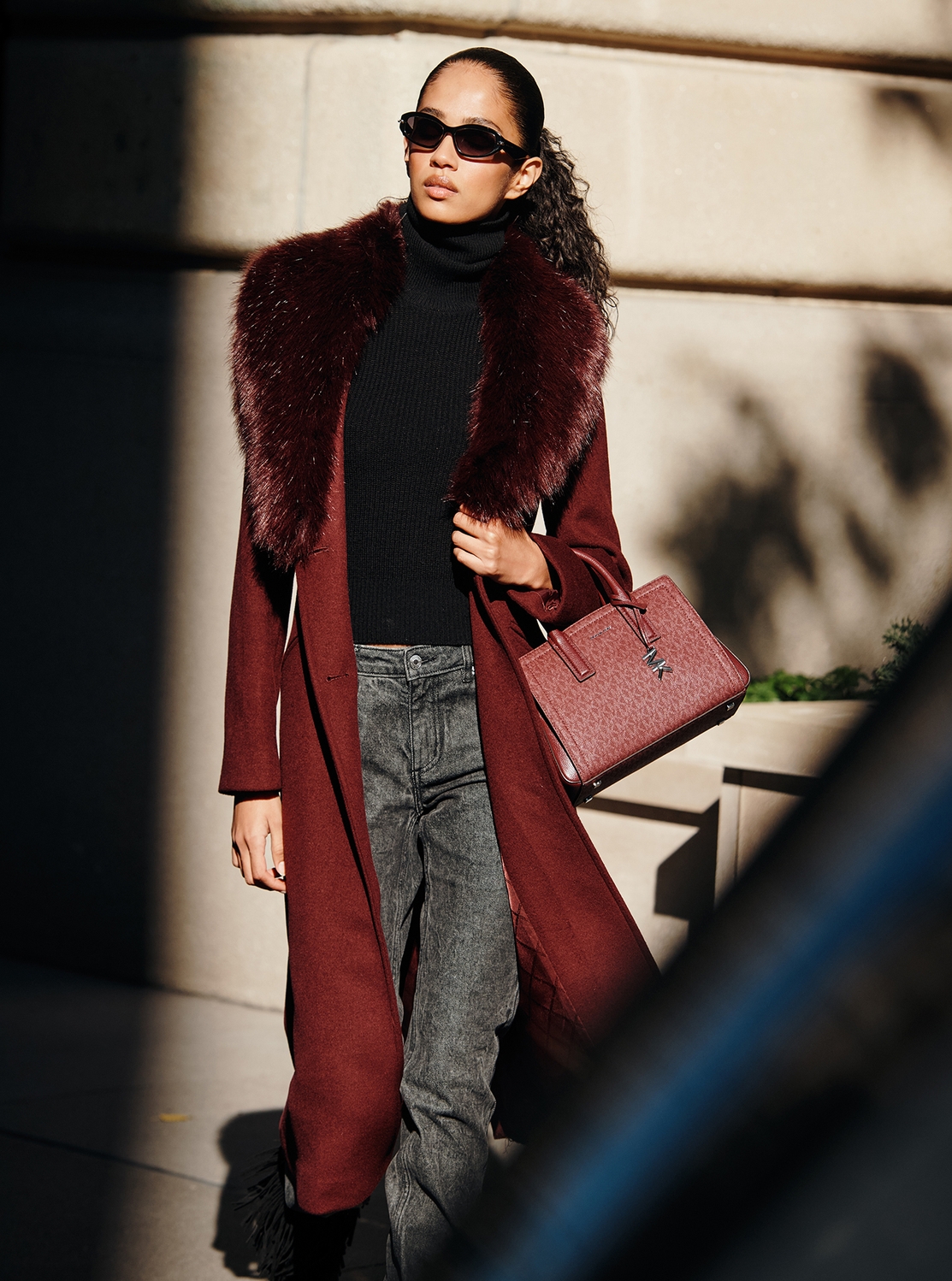 ほぼ新品 マイケルコース ダウンコートファー 3way レディースL B1505 MICHAEL KORS（マイケルコース） ダウンコート ダウンジャケット