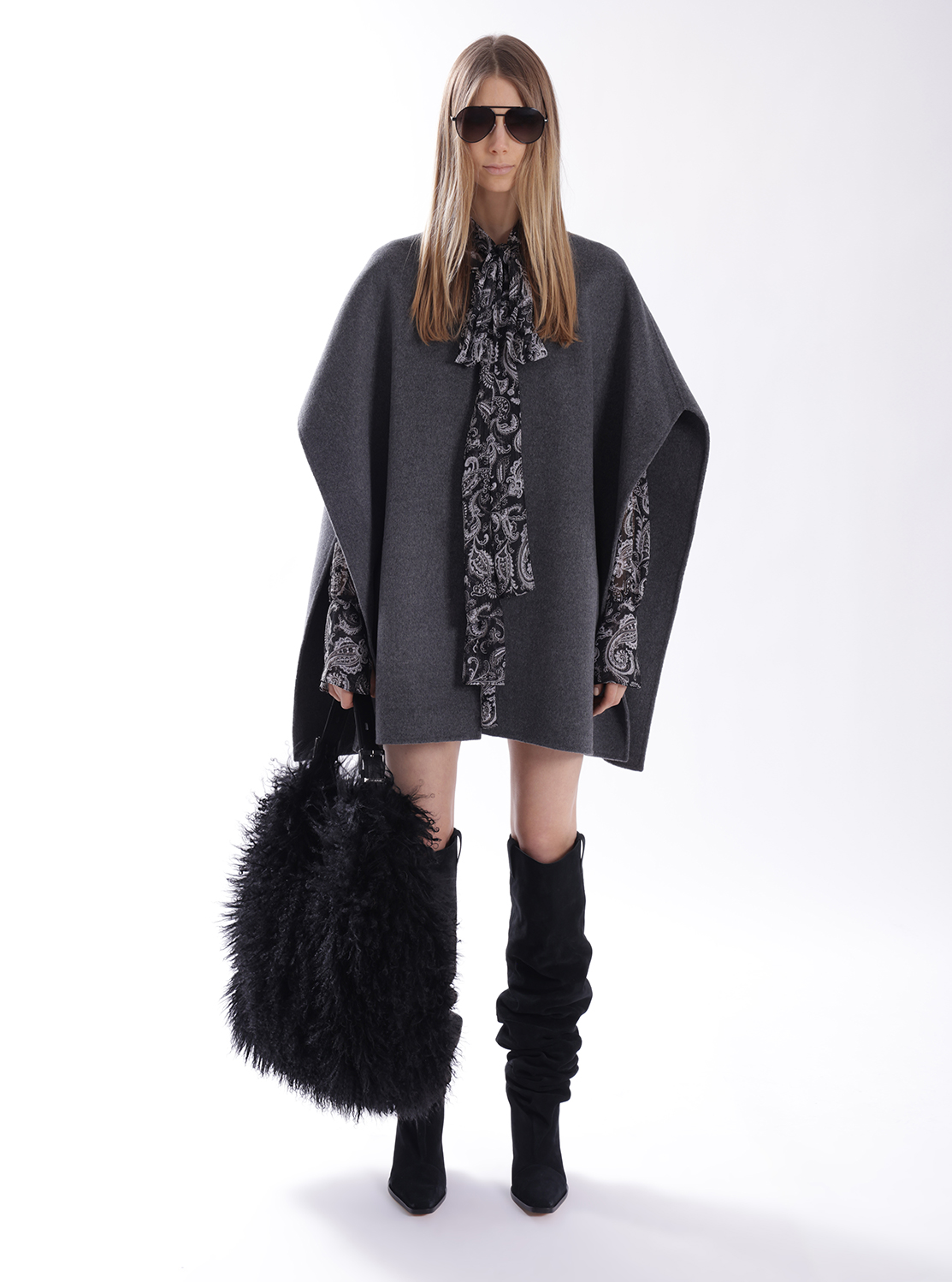 ダブルフェイス ウールブレンド ケープ | アウター・ジャケット・ダウン