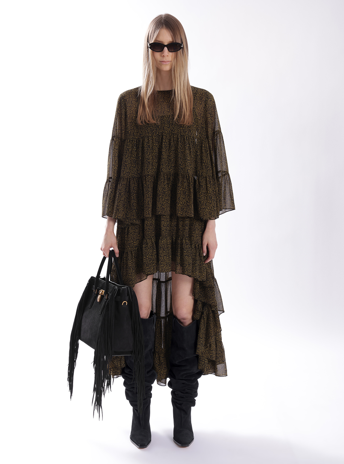 ペイズリー プリント ジョーゼット ティアード ブラウス | トップス・シャツ