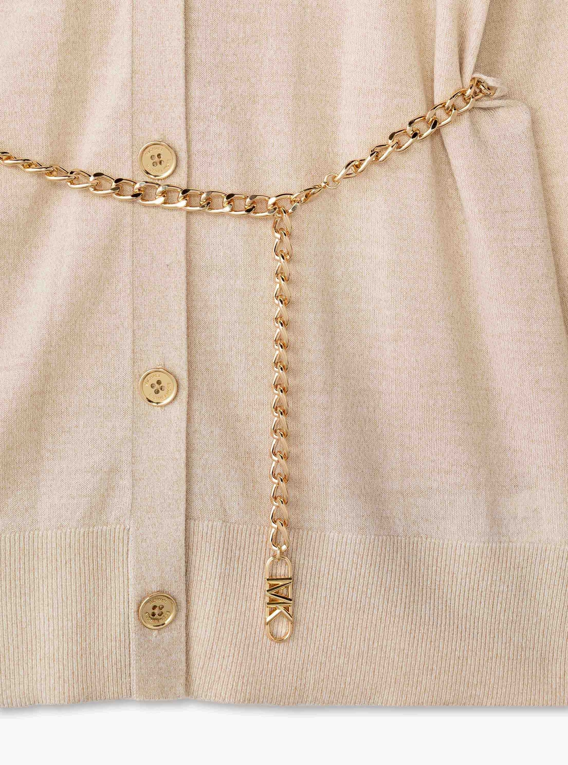 メタリックチェーン ベルト カーディガン | トップス・シャツ