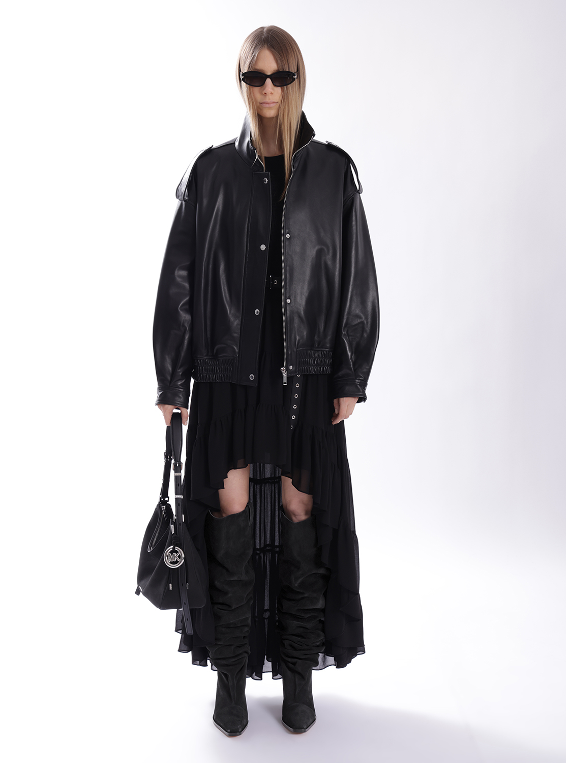 MICHAEL KORS ブラックプリーツドレス Michael Kors マイケルコース 】プリーツ ワンピース BLACK