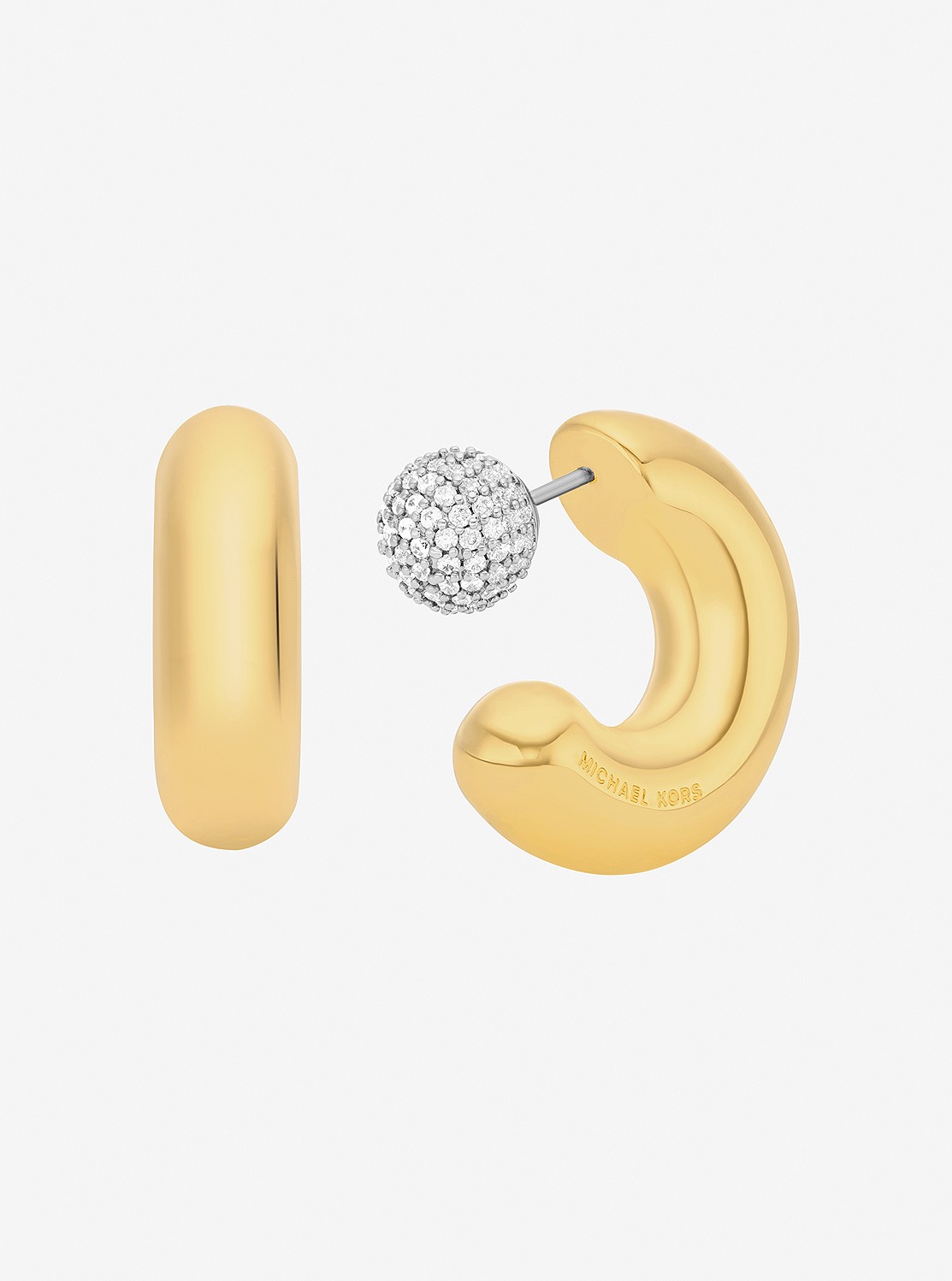 2-in-1 パヴェ コンバーチブル フープ ピアス | ピアス・イヤリング