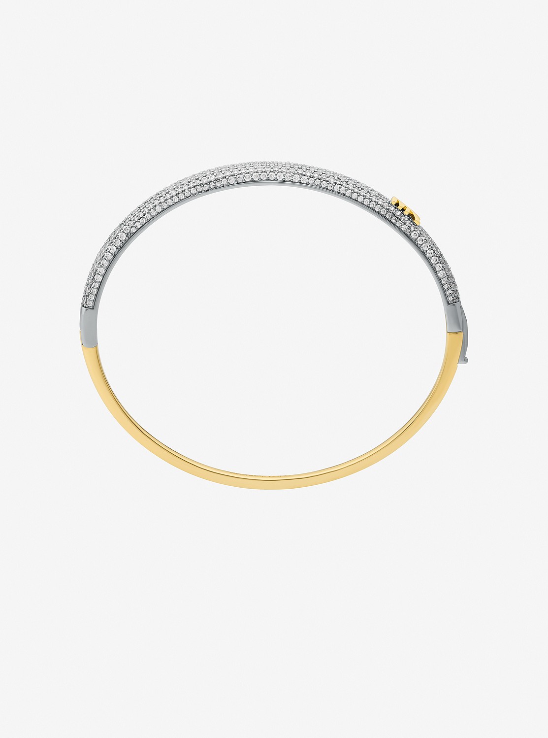 パヴェ ツートーン ドーム バングル ブレスレット | ブレスレット