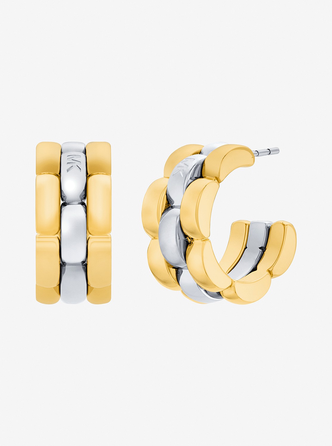 MK STATEMENT LINK ツートーン 3 リンク ハギーピアス | ピアス・イヤリング
