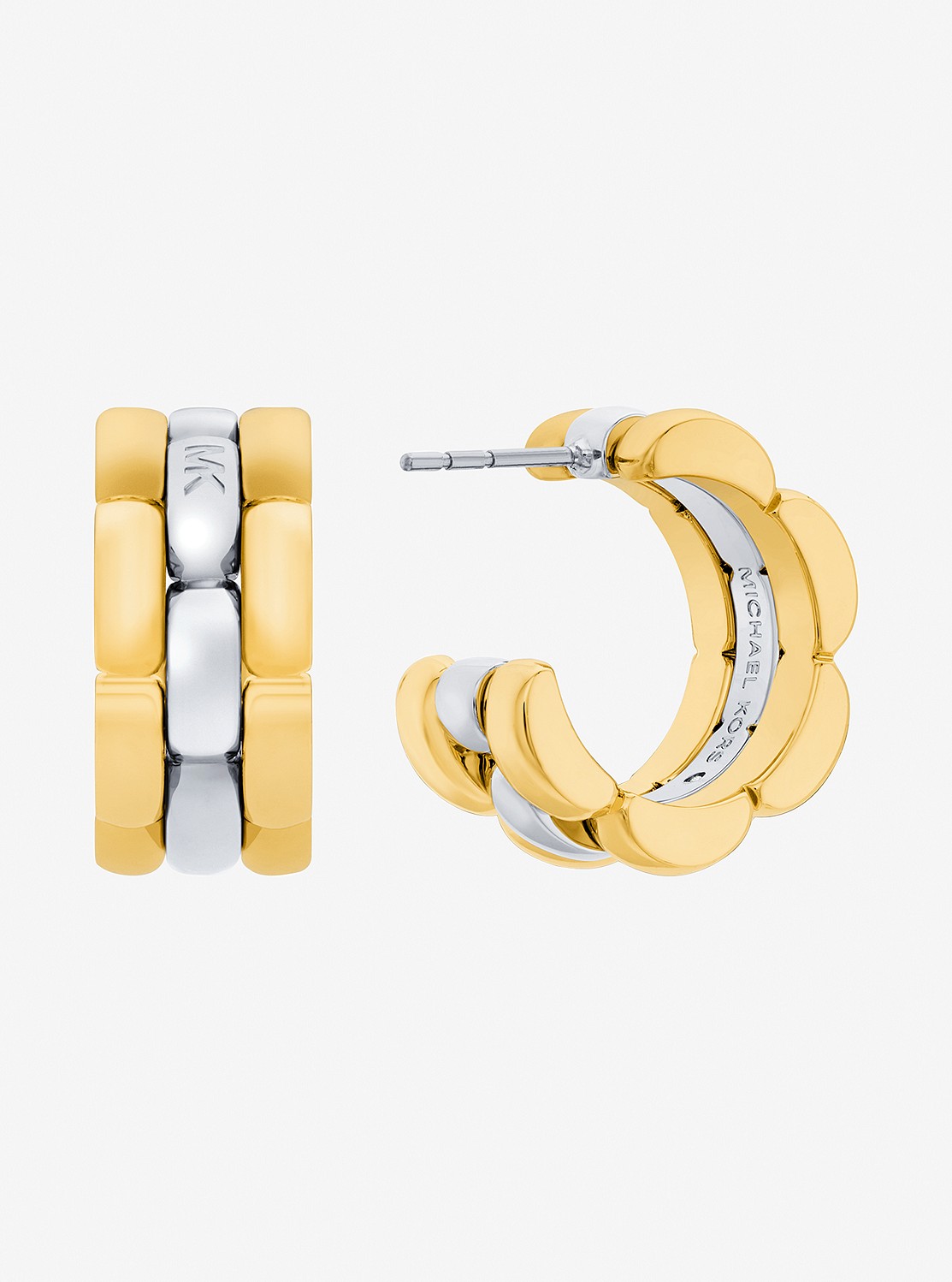 MK STATEMENT LINK ツートーン 3 リンク ハギーピアス | ピアス・イヤリング