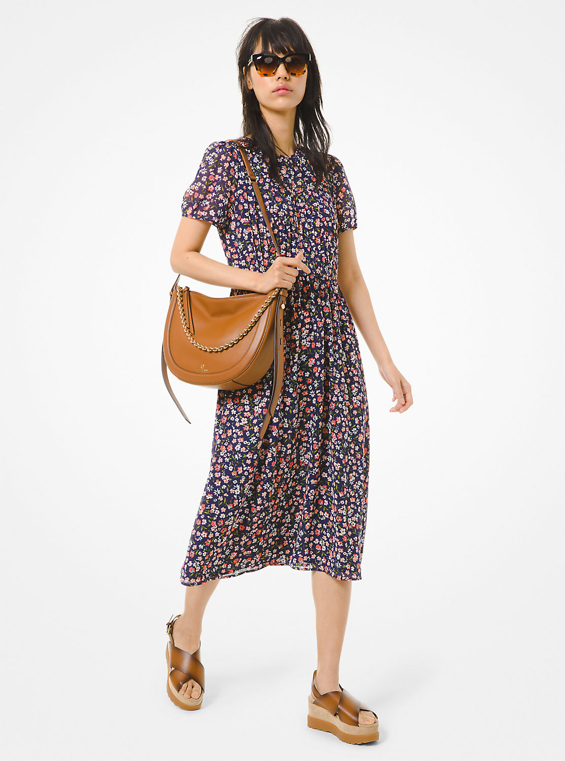 フラワープリント ピンタックドレス マイケル コース Michael Kors 公式オンラインストア