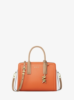 LAILA カラーブロック ぺブルレザー サッチェル スモール