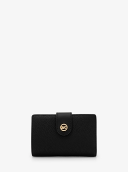 MK POP CHARM レザー タブ ジップアラウンド ウォレット ミディアム