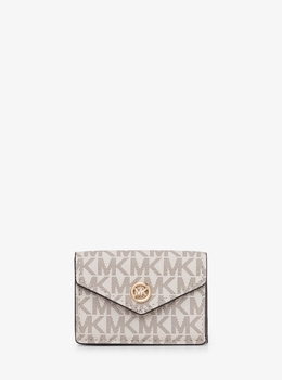 MK POP CHARM トライフォールド フラップ ウォレット スモール - MKシグネチャー
