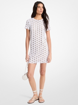 ミラー エンブリッシュ フローラル レーザーカット スクーバ ドレス